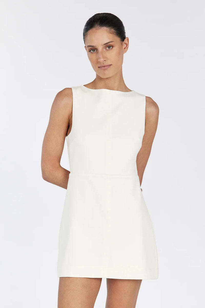 White Sofia Mini Dress-ROVOLE