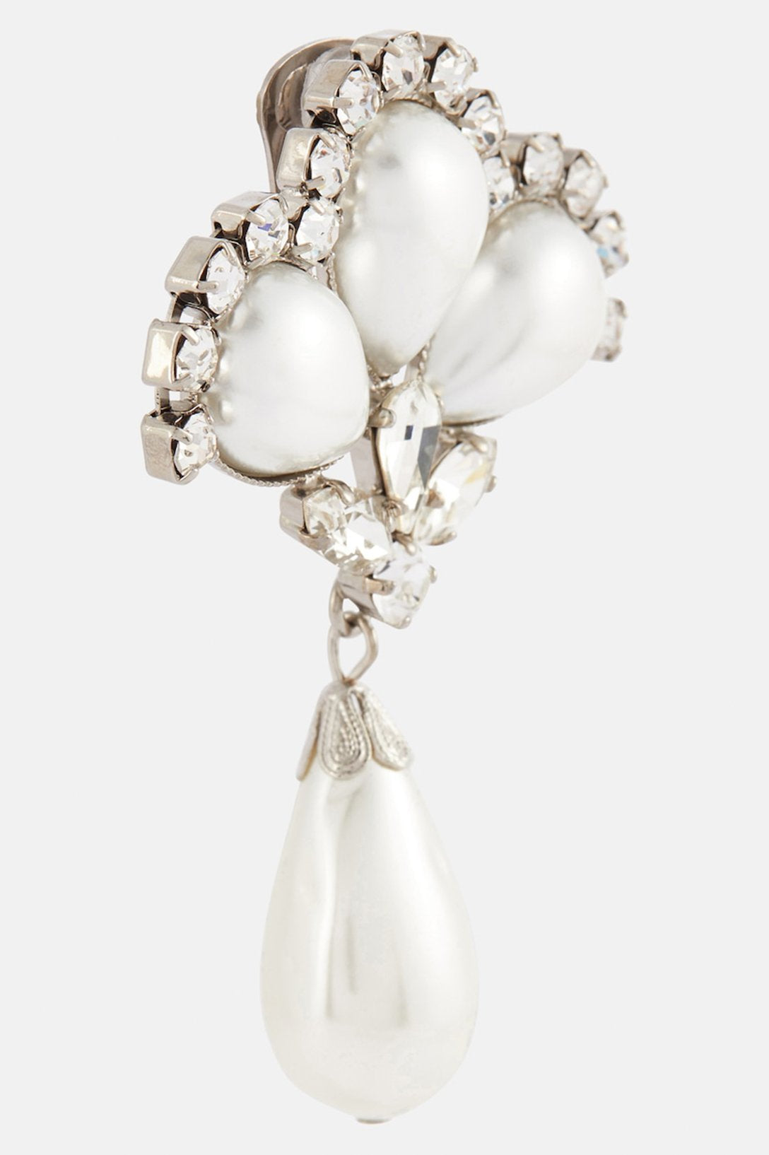 Debby Pearl Diamante Drop Earrings-ROVOLE