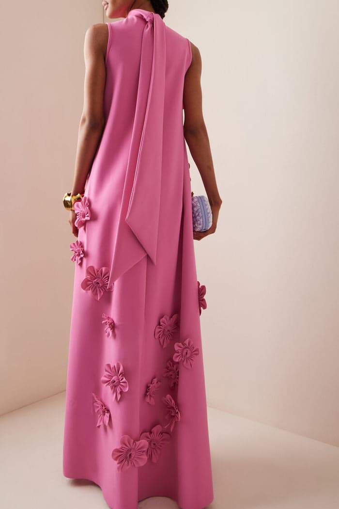 Ethel Flower Embellished Sleeveless Maxi Dress-ROVOLE