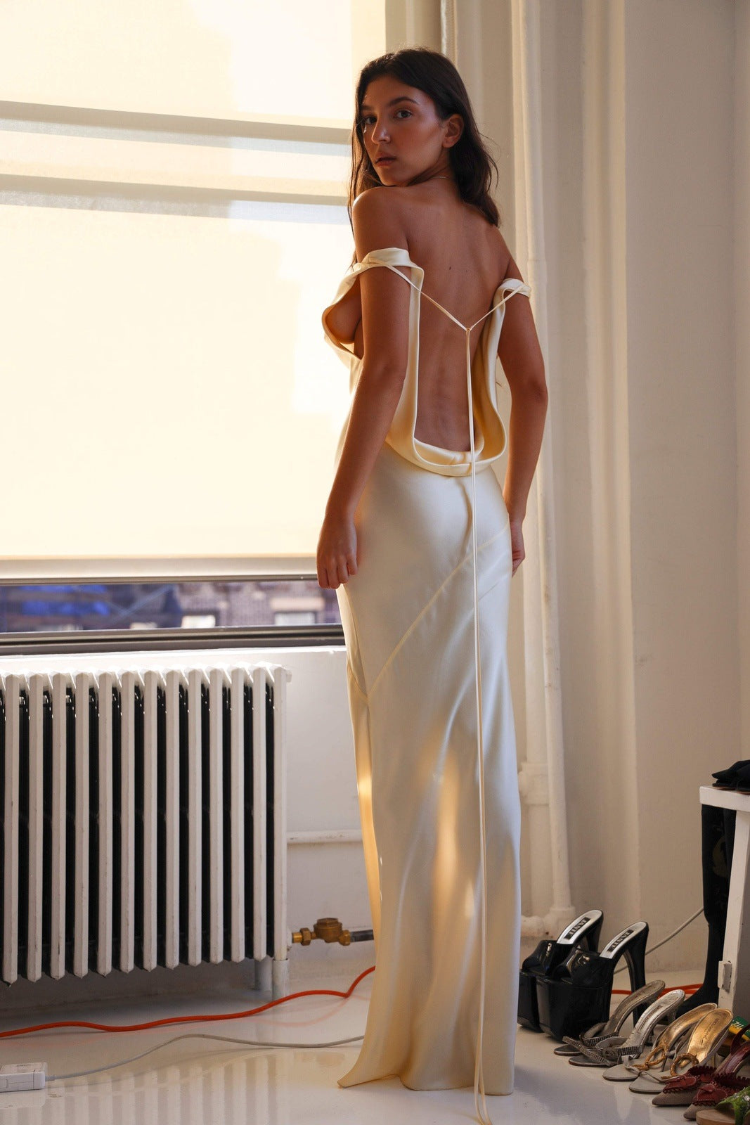 Persis Cowls Backless Satin Maxi Dress-ROVOLE