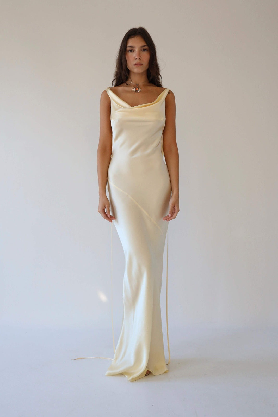 Persis Cowls Backless Satin Maxi Dress-ROVOLE