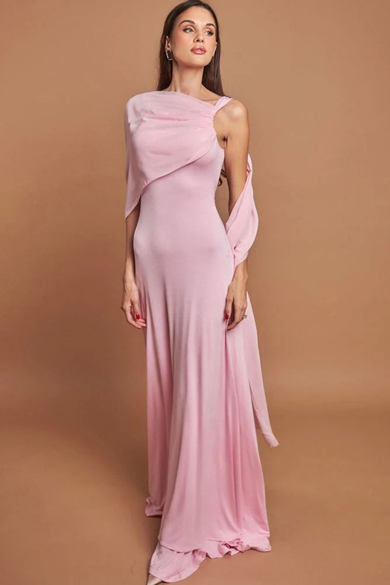 Pink Elegant Maxi Dresses-ROVOLE