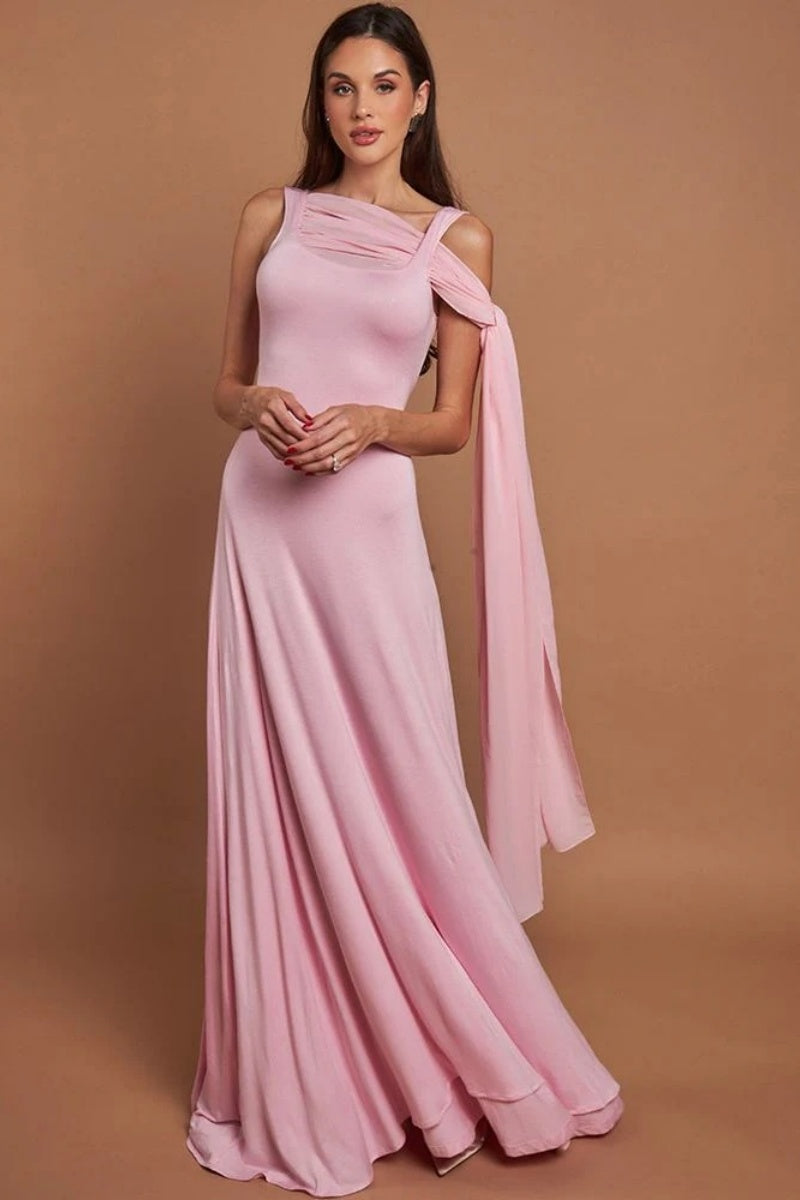 Pink Elegant Maxi Dresses-ROVOLE