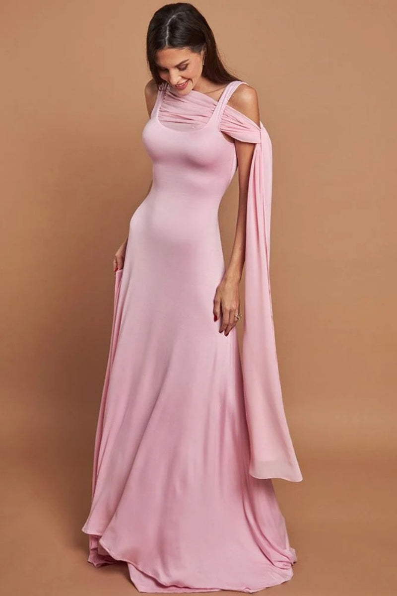 Pink Elegant Maxi Dresses-ROVOLE
