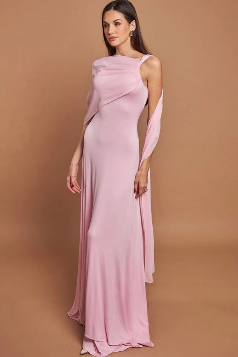 Pink Elegant Maxi Dresses-ROVOLE