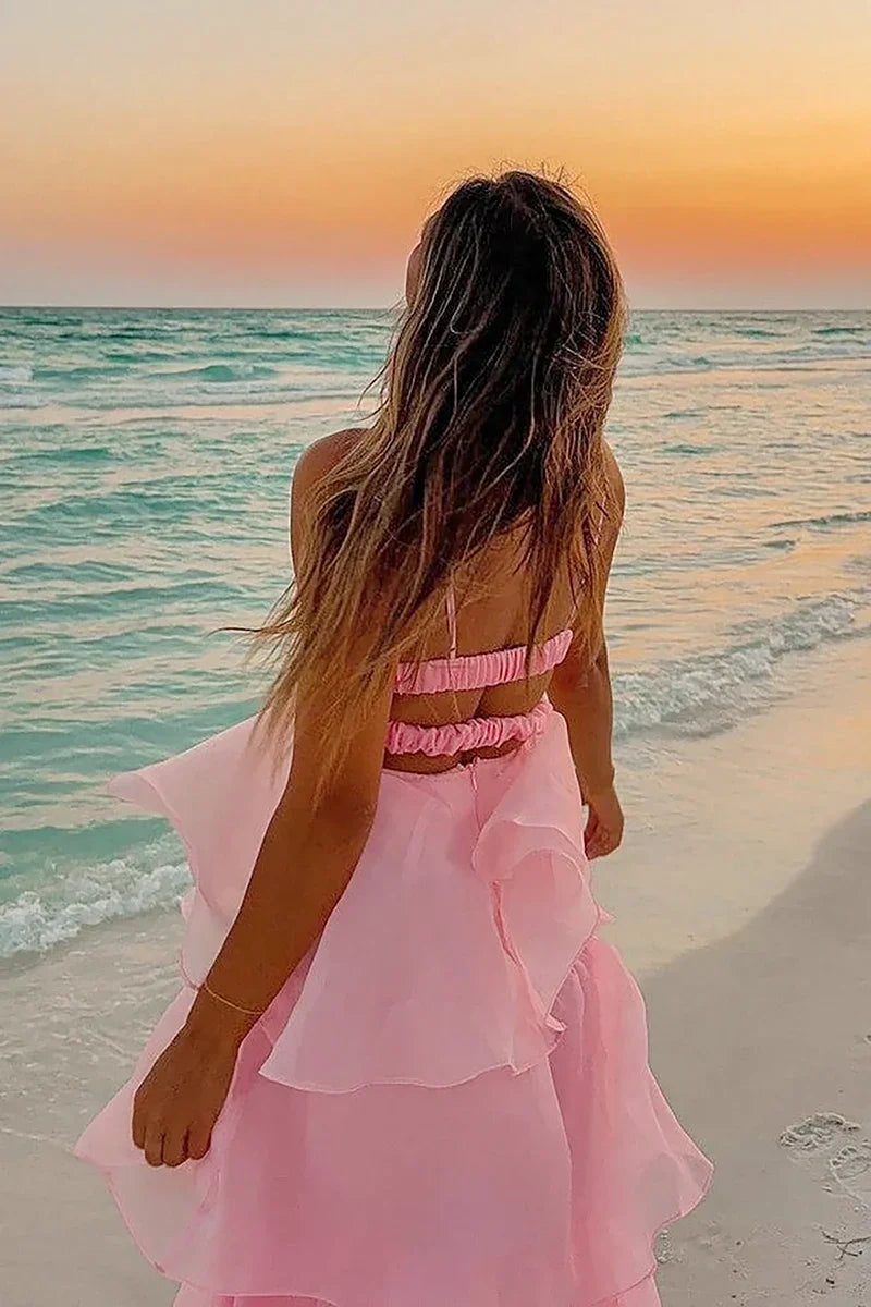 Shayla Maxi Dress - Pink-ROVOLE