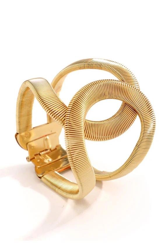 Metallic Textured Geometric Bracelet-ROVOLE