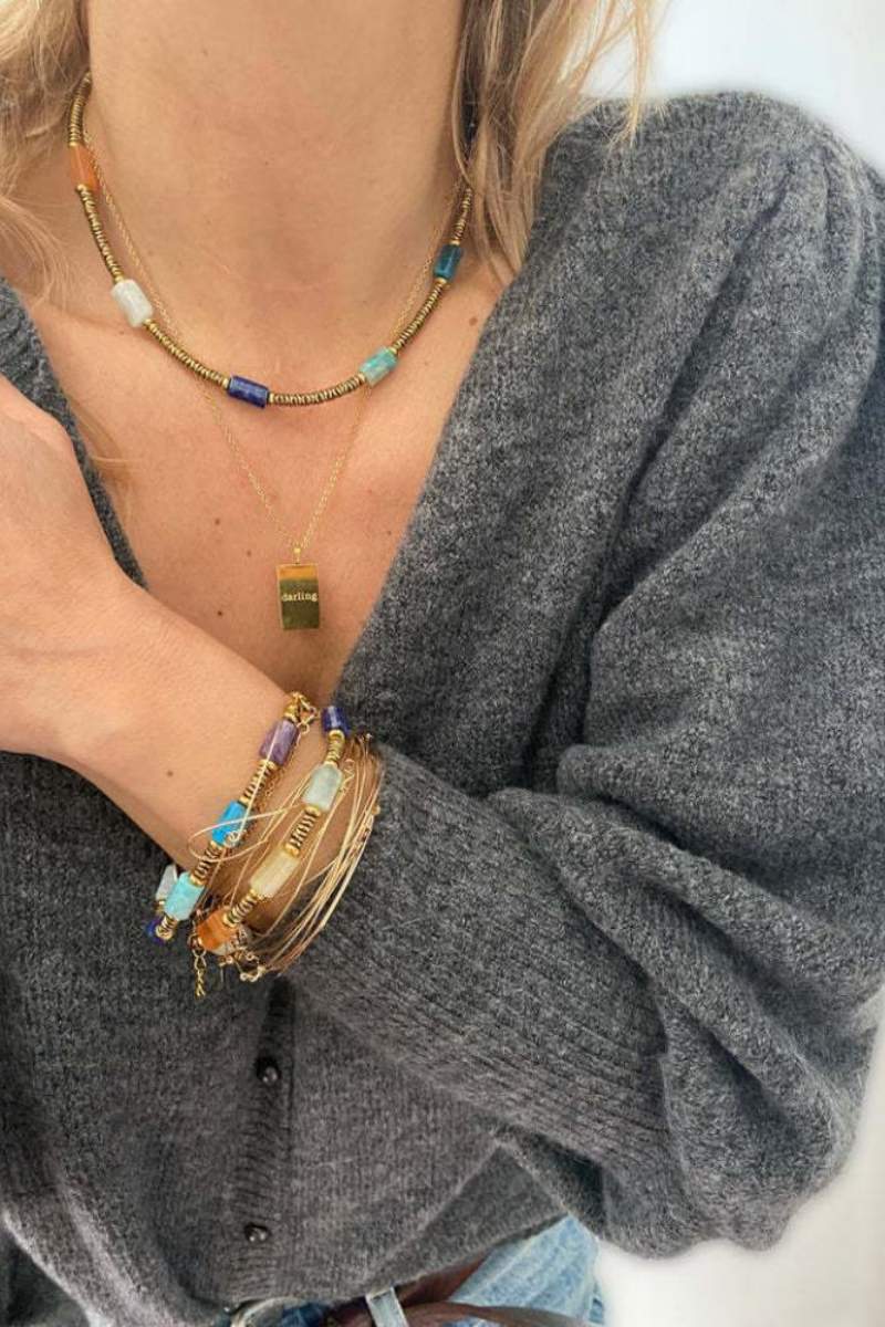 Moira Colliding Color Stone Necklace-ROVOLE