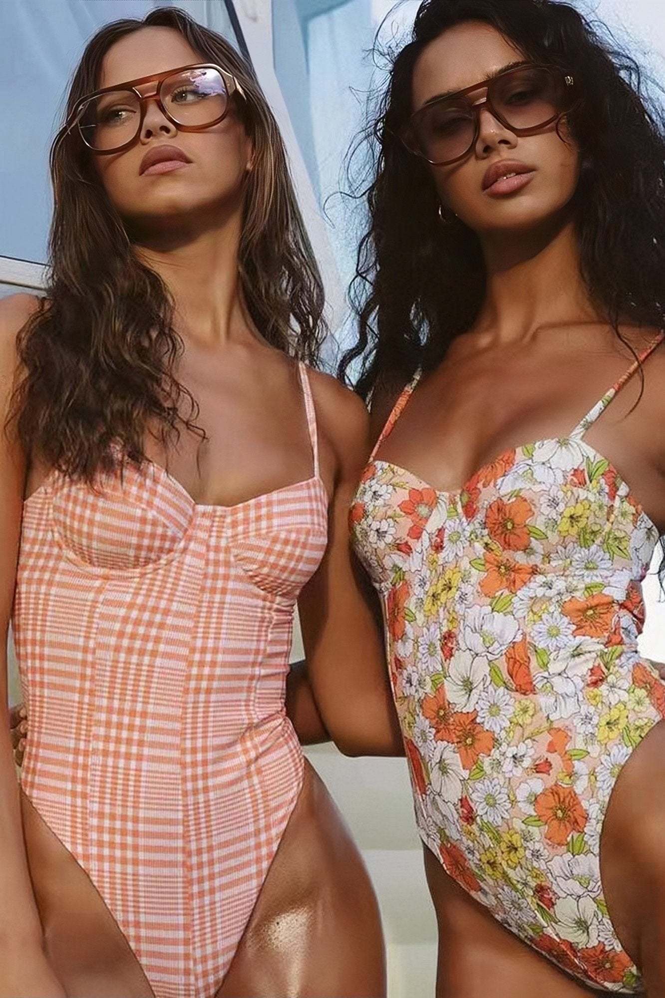 Mois Printed Cut-out Swimsuit-ROVOLE