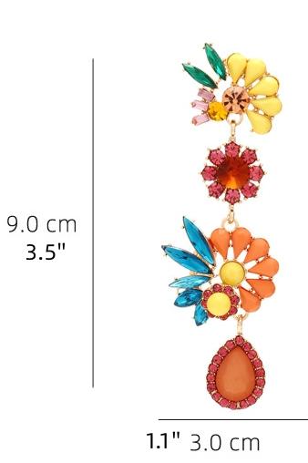 Neil Acrylic Flower Drop Earrings-ROVOLE