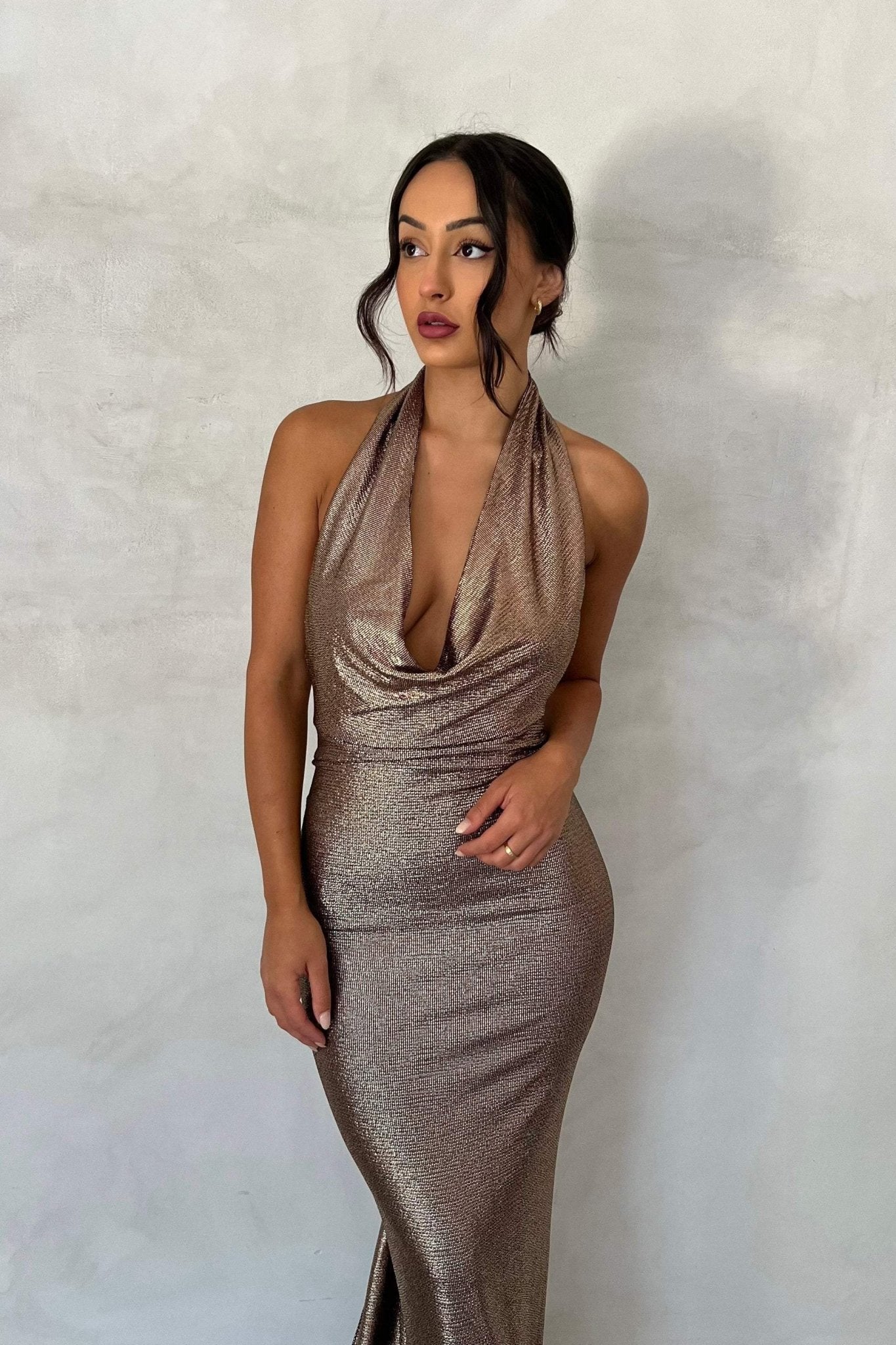 Ophelia Halterneck Backless Maxi Dress-ROVOLE