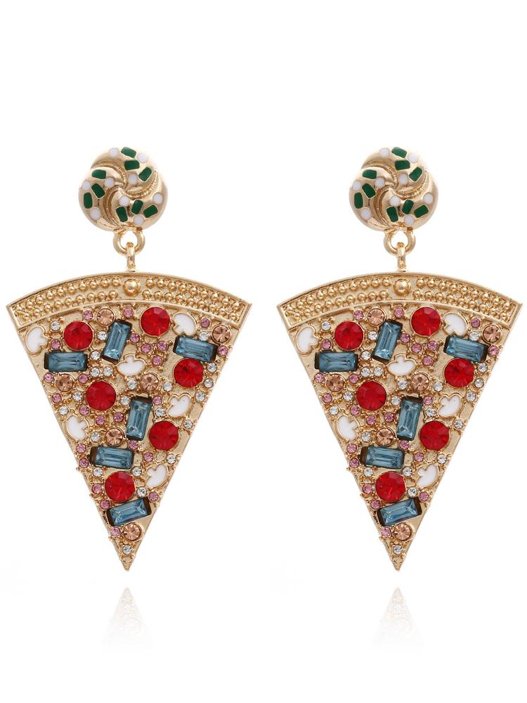 Pizza Diamante Drop Earrings-ROVOLE