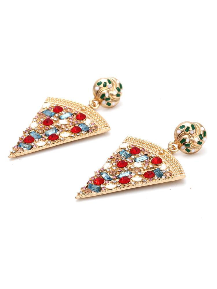 Pizza Diamante Drop Earrings-ROVOLE