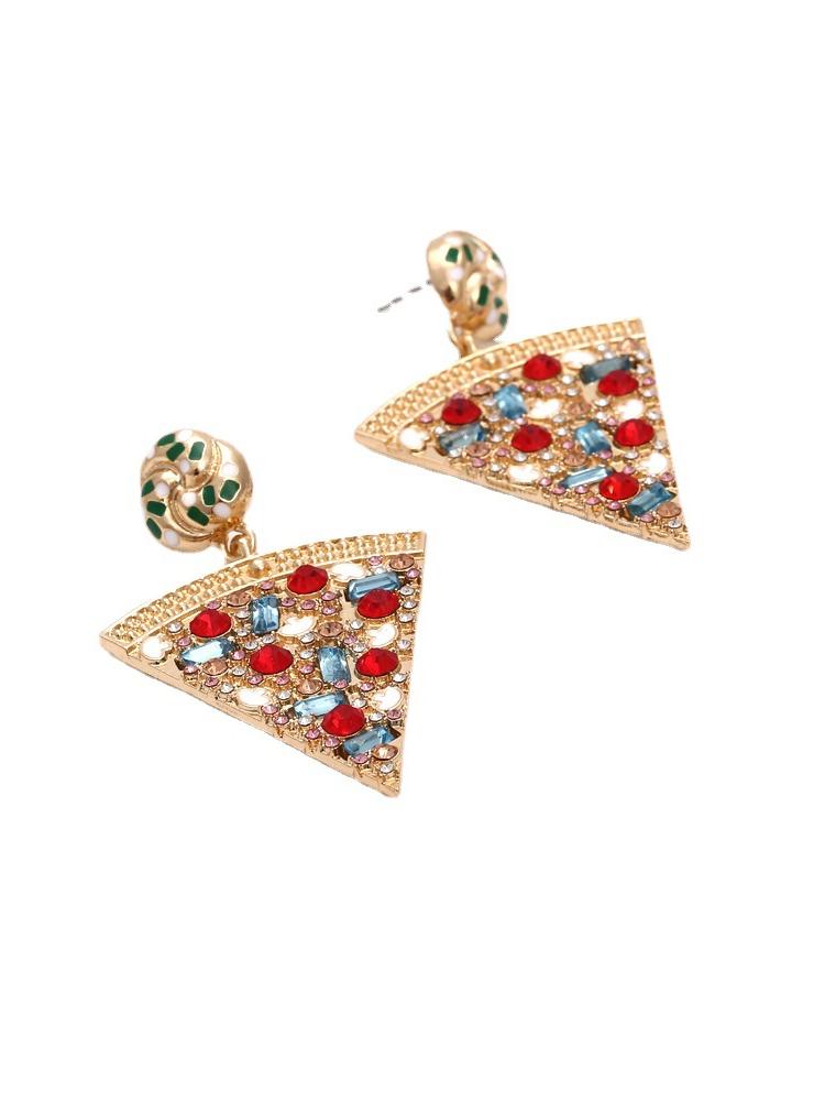 Pizza Diamante Drop Earrings-ROVOLE