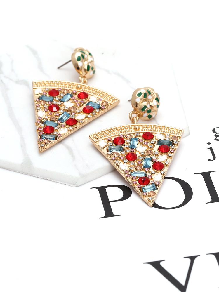 Pizza Diamante Drop Earrings-ROVOLE