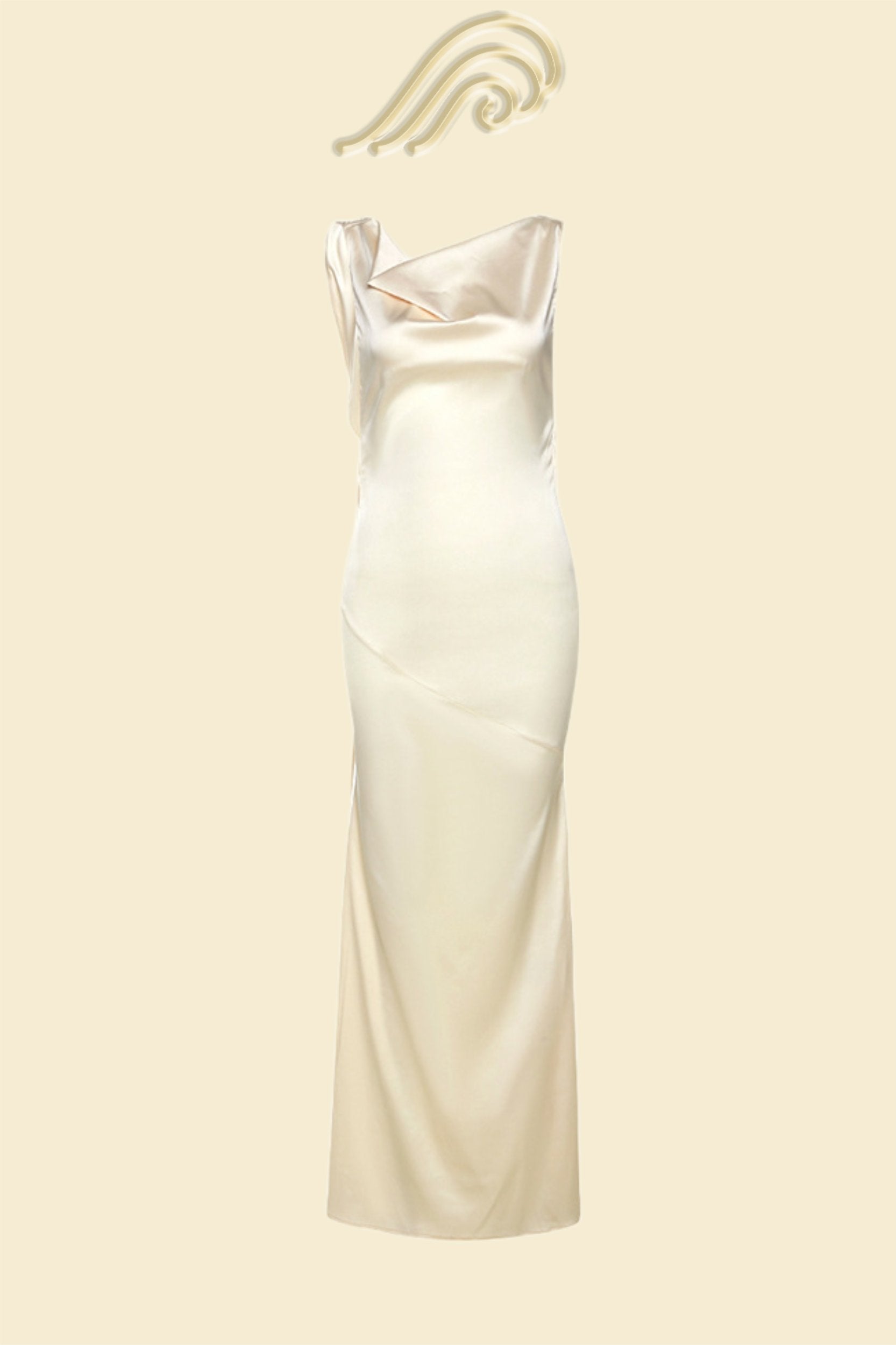 Persis Cowls Backless Satin Maxi Dress-ROVOLE