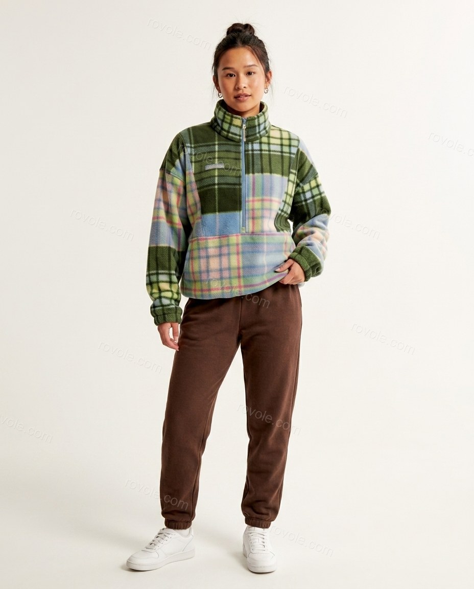 Green Patchwork Cape Blouse, front studio view, by rovole.com