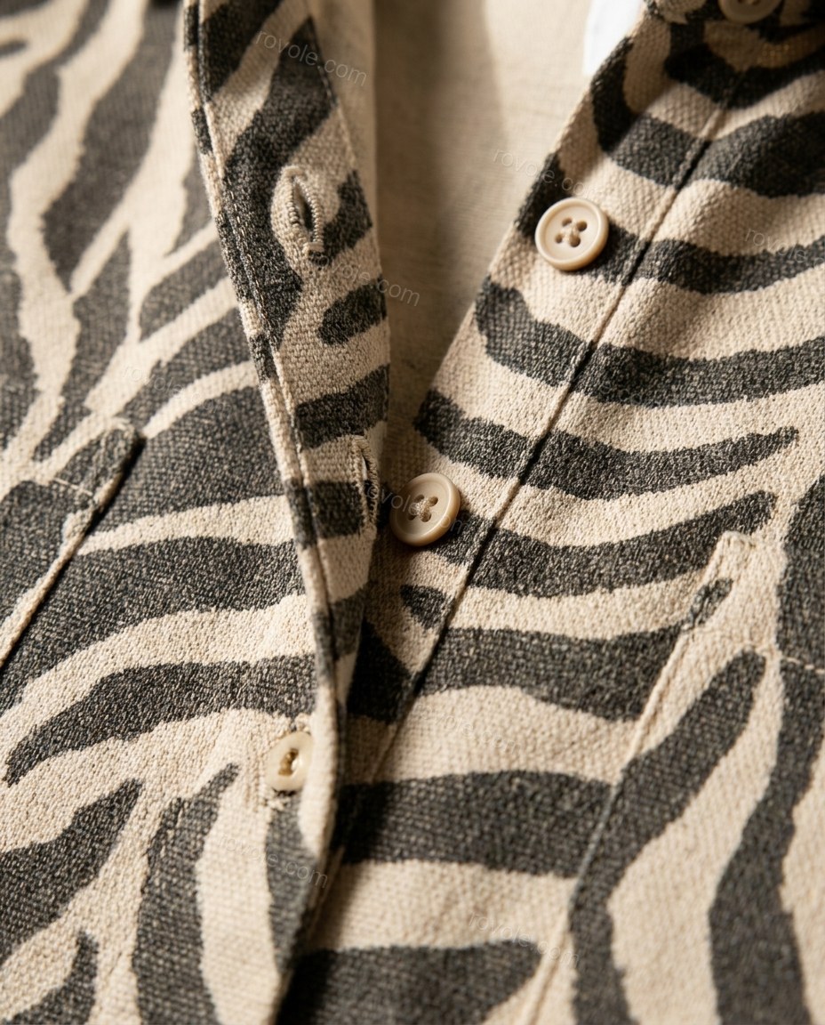 Beige Animal Print Mini Dress, close-up of animal print, by rovole.com