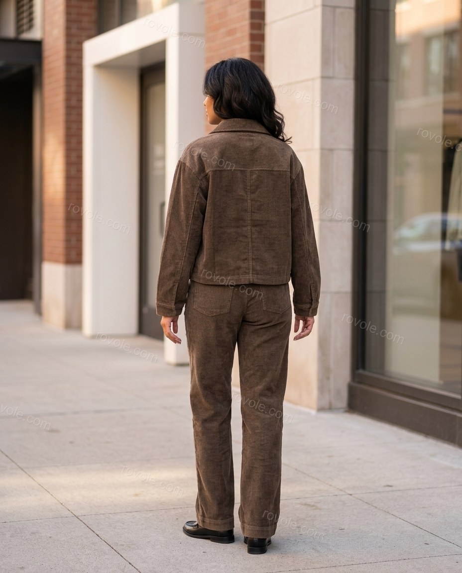Brown Corduroy Pants Set, alternate use-case lifestyle view, by rovole.com
