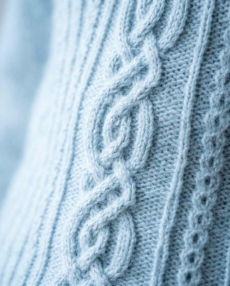 Light Blue Eyelet Ruffled Knit Two-Piece Set, close-up of eyelet cutwork, by rovole.com
