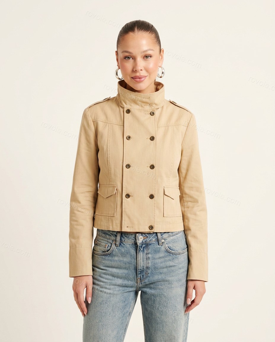 Beige Jacket, front studio view, by rovole.com