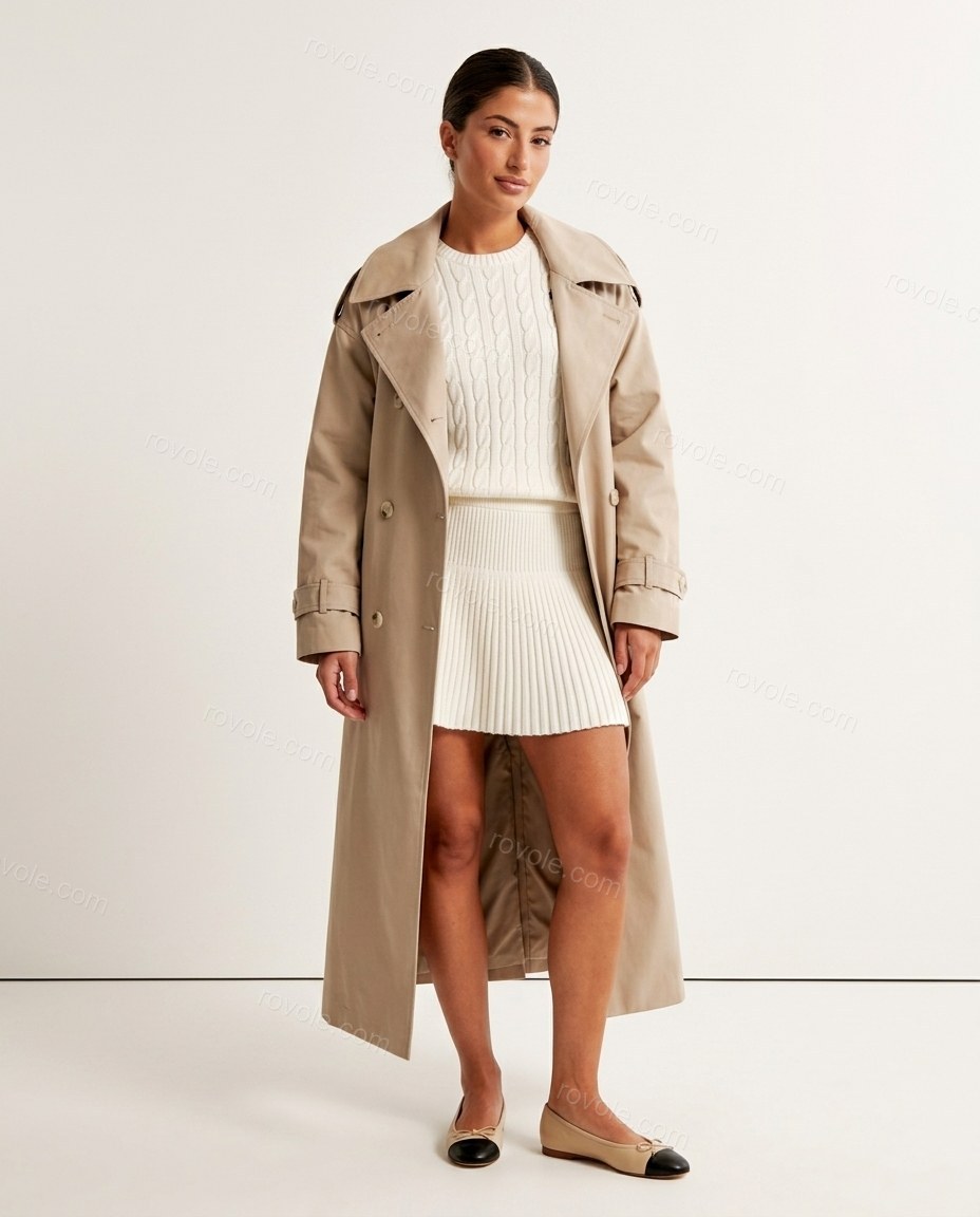 White Knit Ribbed Bottom, front studio view, by rovole.com