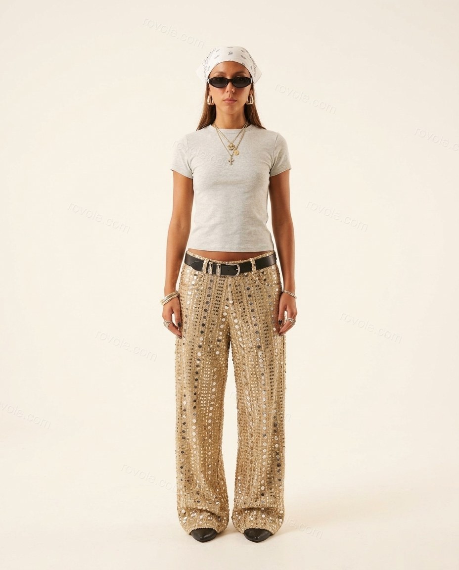 Gold Pants, front studio view, by rovole.com