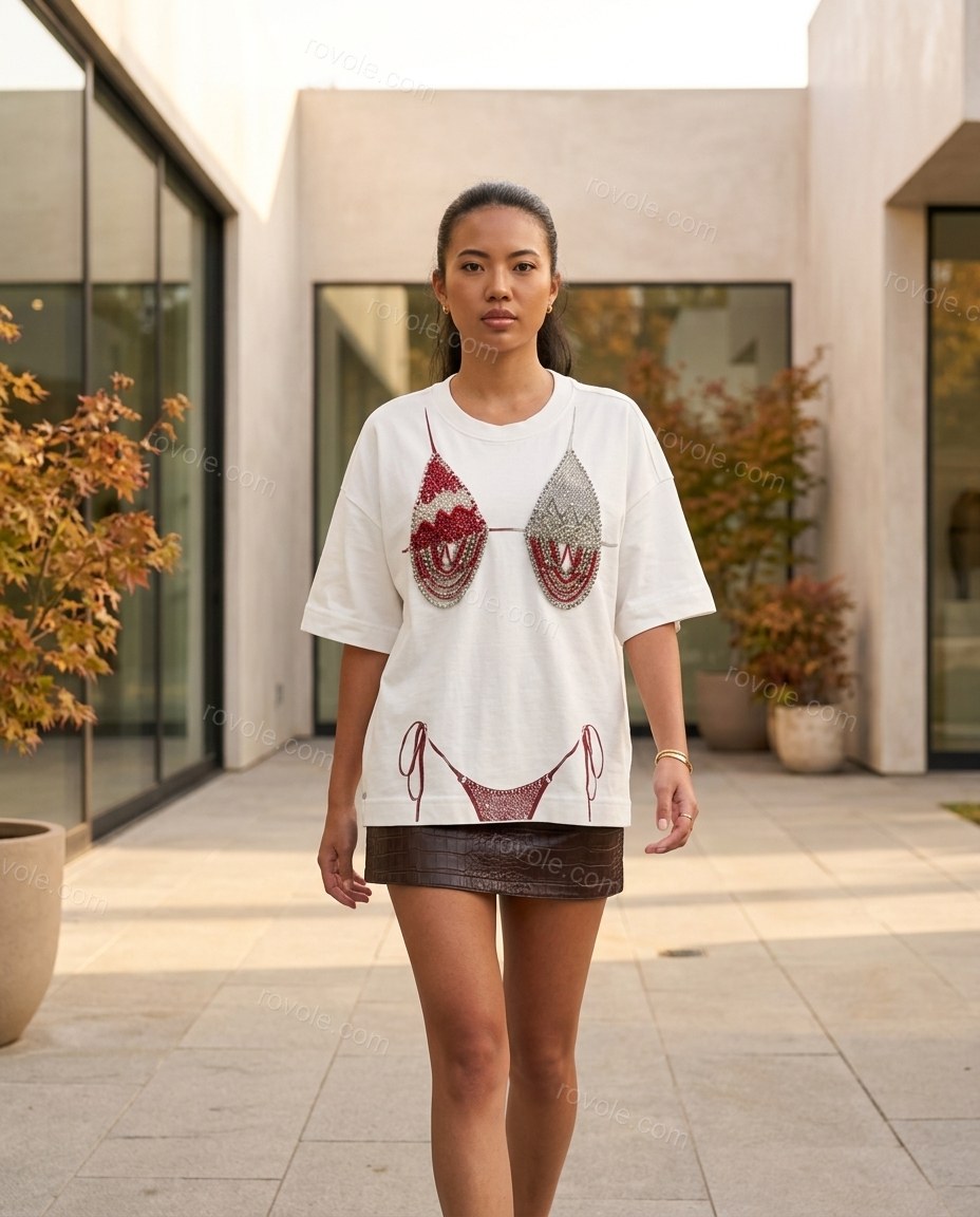 White Knit Ribbed Two-Piece Set, movement and fit lifestyle view, by rovole.com