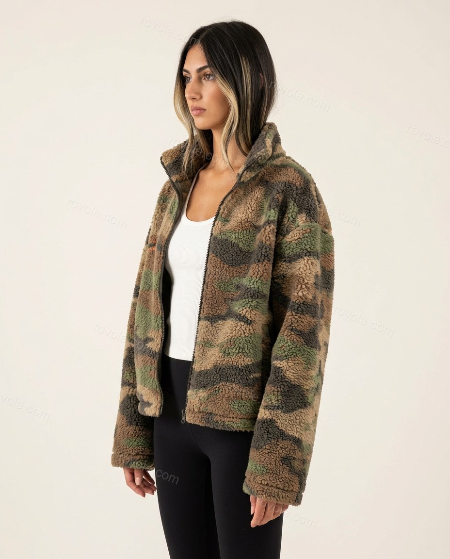 Green Jacket, side and back studio view showing unclear, not visible, by rovole.com