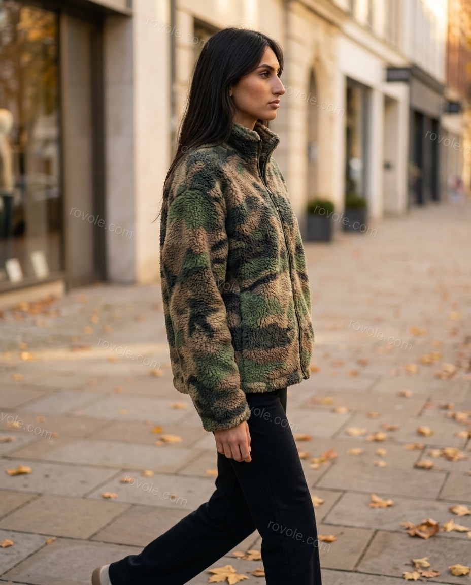 Green Jacket, movement and fit lifestyle view, by rovole.com