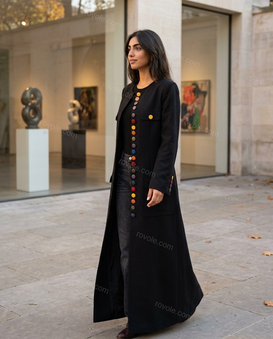 Black Coat, alternate use-case lifestyle view, by rovole.com