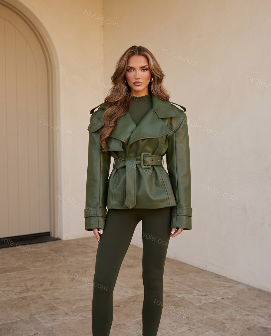 Dark Green Two-Piece Set, full-length hero view, by rovole.com