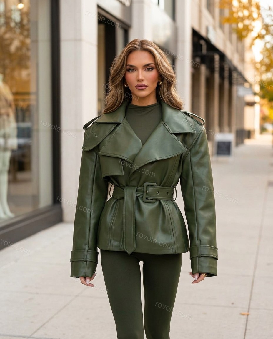 Dark Green Two-Piece Set, movement and fit lifestyle view, by rovole.com