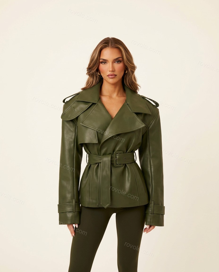 Dark Green Two-Piece Set, front studio view, by rovole.com