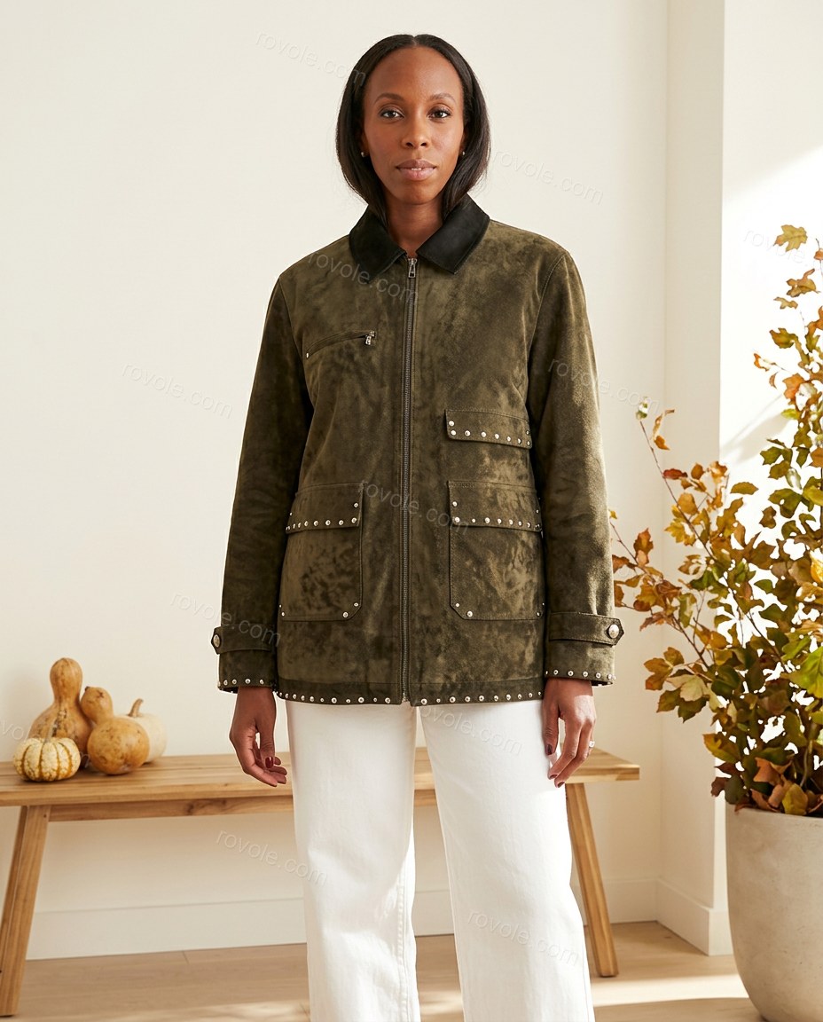 Olive Green Two-Piece Set, full-length hero view, by rovole.com