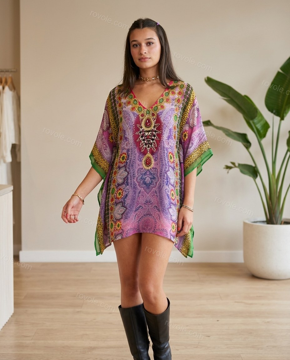 Lilac Refined Floral Mini Dress by Rovole