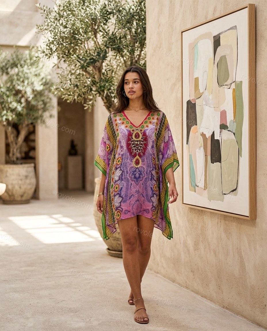 Lilac Refined Floral Mini Dress by Rovole