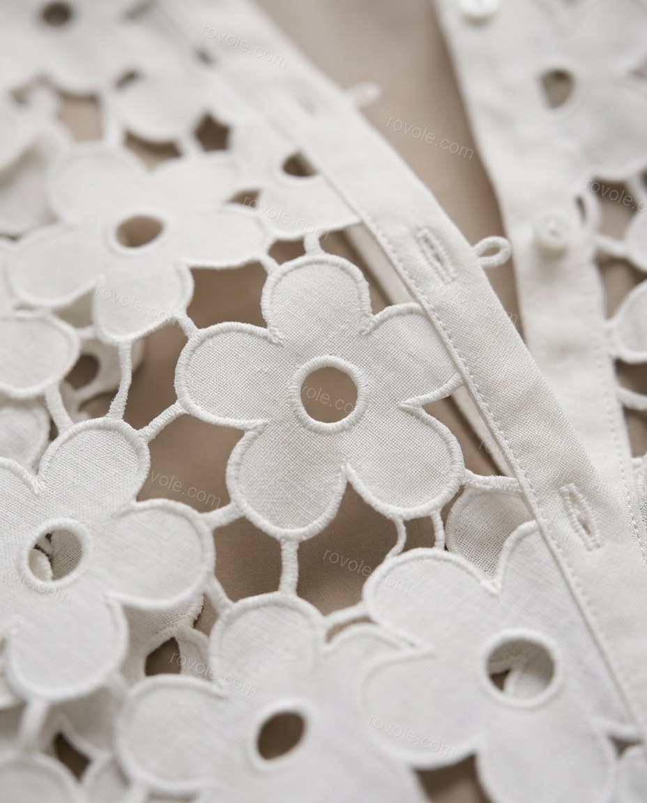 Ivory City-Ready Floral Long-Sleeve Jacket by Rovole