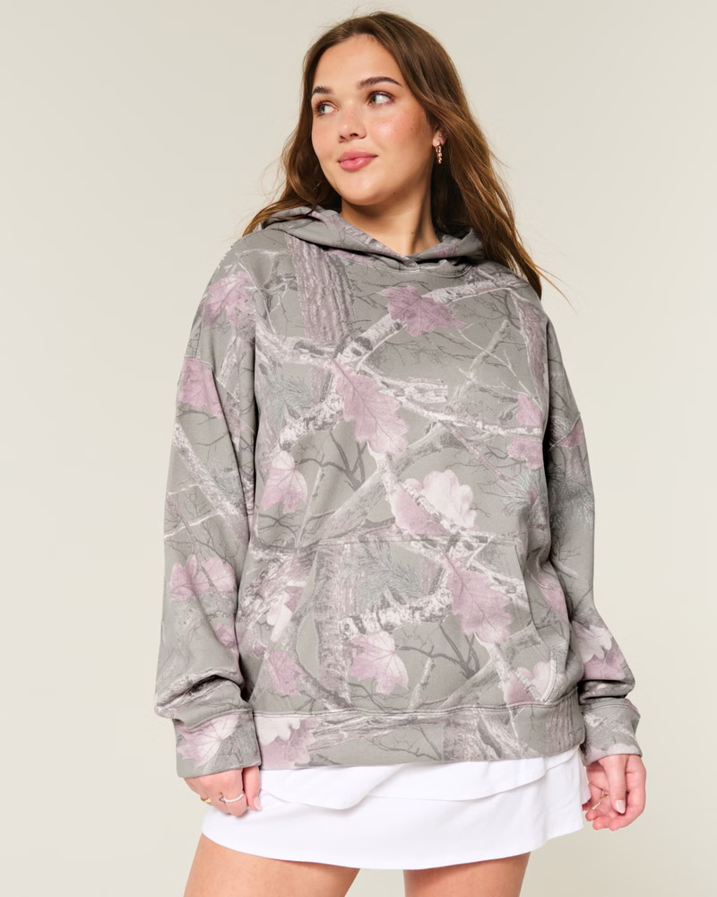 Oversized Doe Print Hoodie
