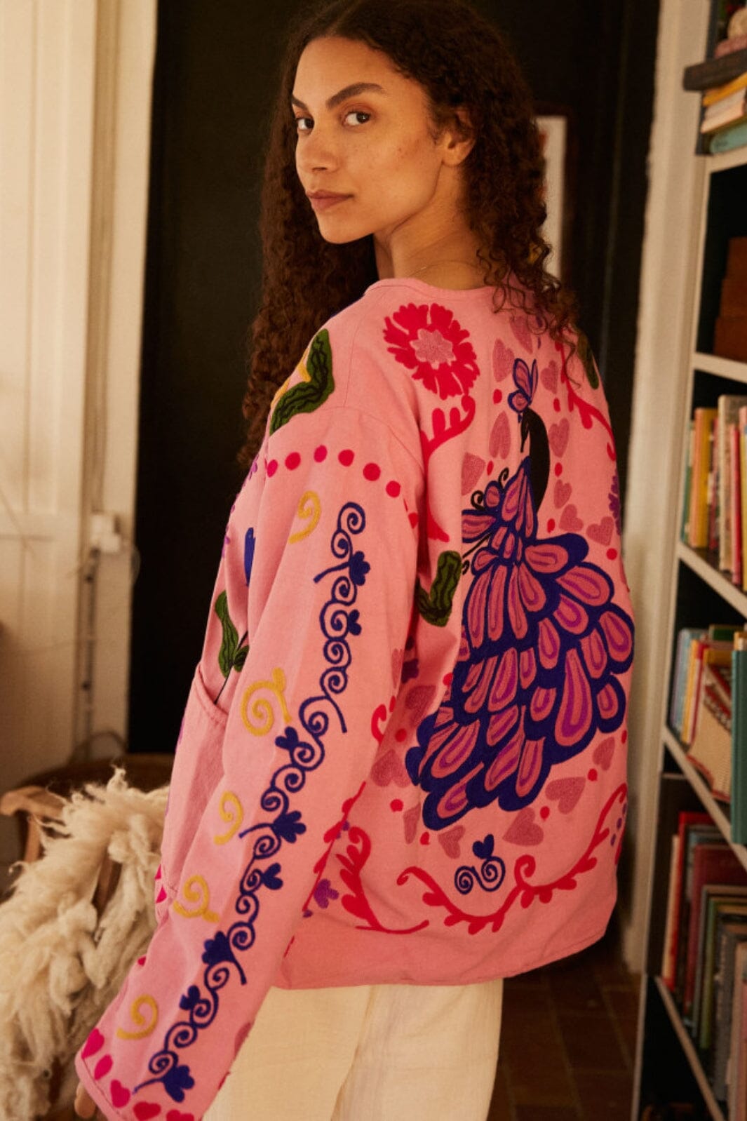 Cute Floral Print Pocket Jacket-ROVOLE