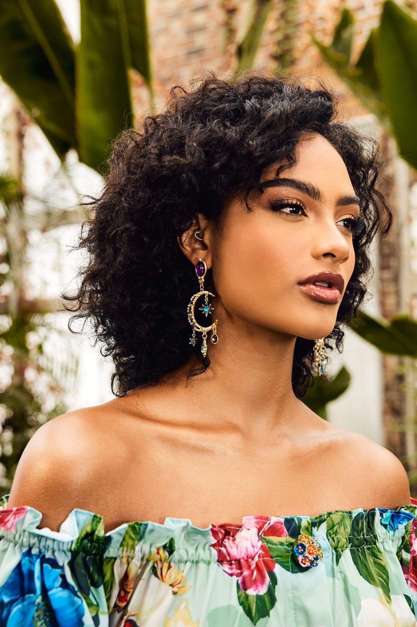 Sun & Moon Asymmetric Long Dangle Earrings-ROVOLE