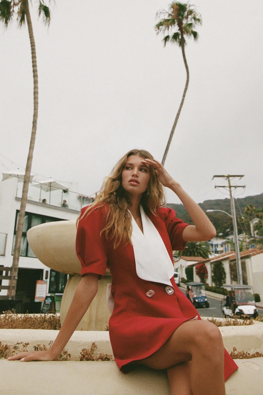 Elsie V-neck Backless Bowtie Mini Dress-ROVOLE