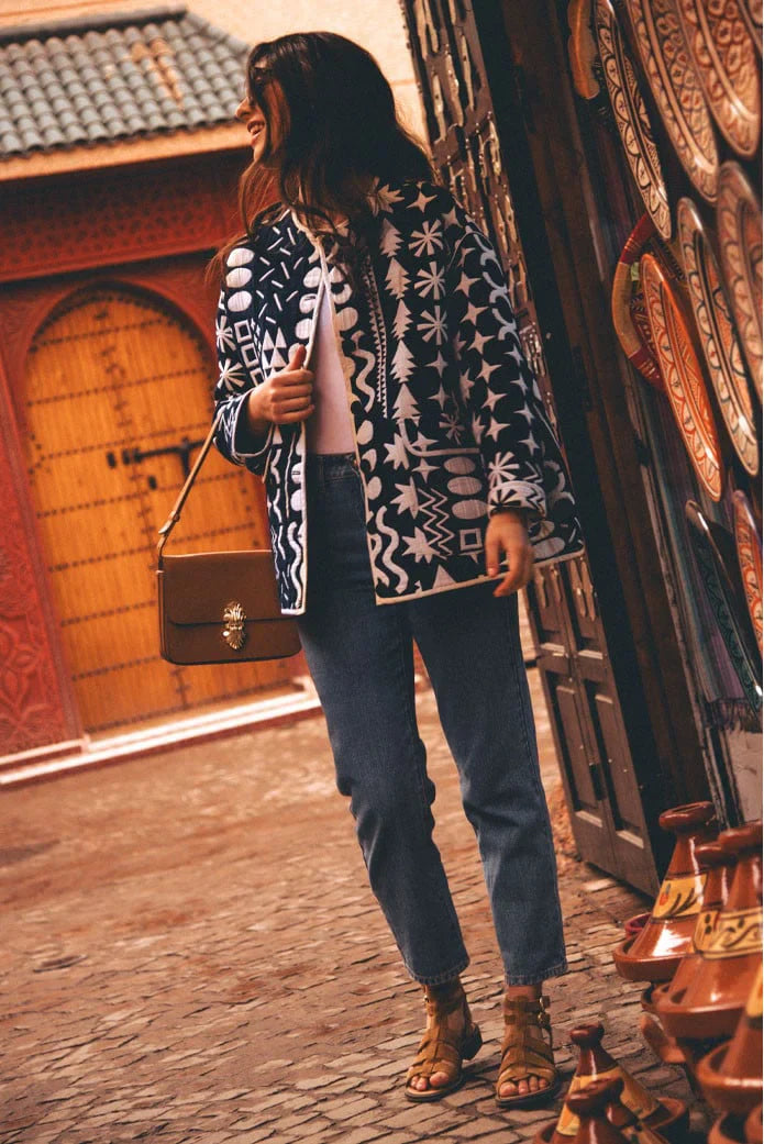 Quilted Floral Print Jacket-ROVOLE