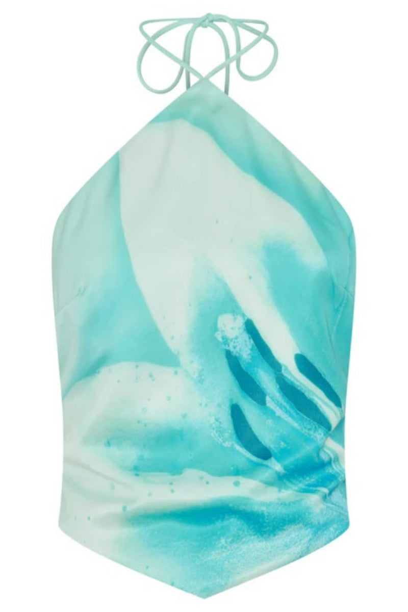 Seaside Halo Aqua Blossom Top-ROVOLE