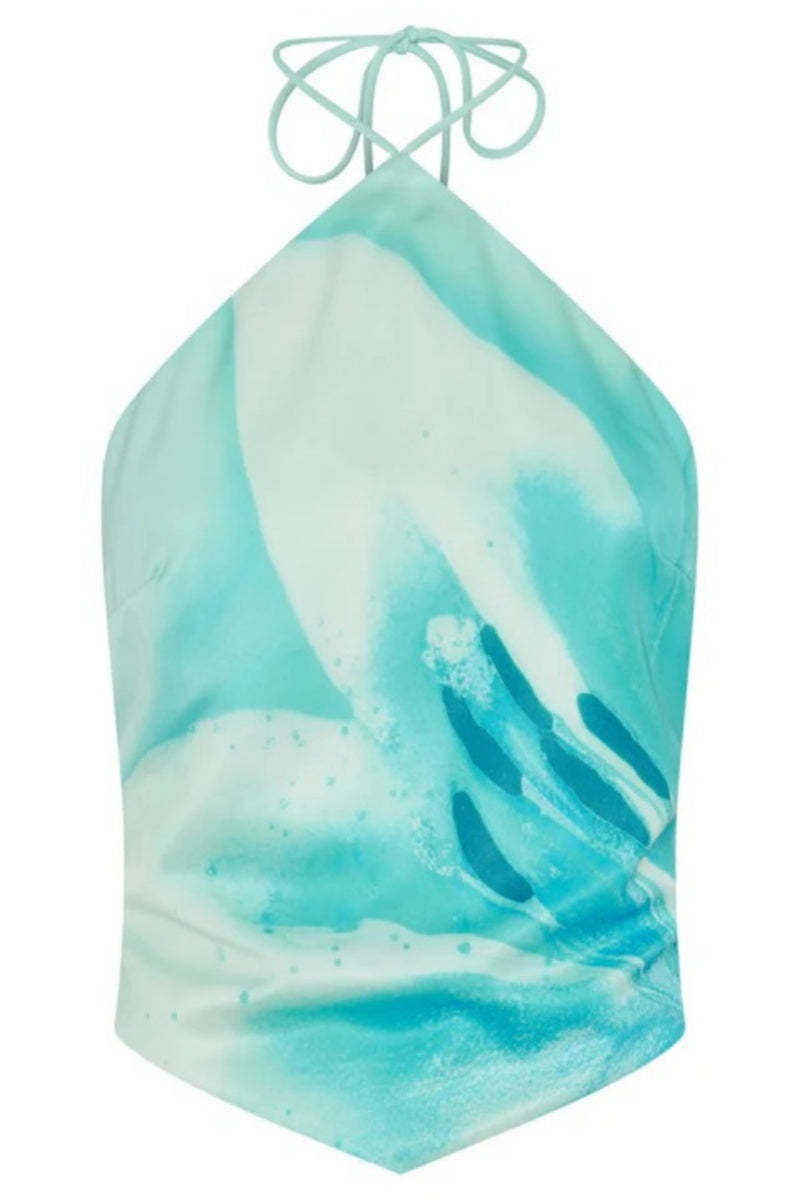 Seaside Halo Aqua Blossom Top-ROVOLE