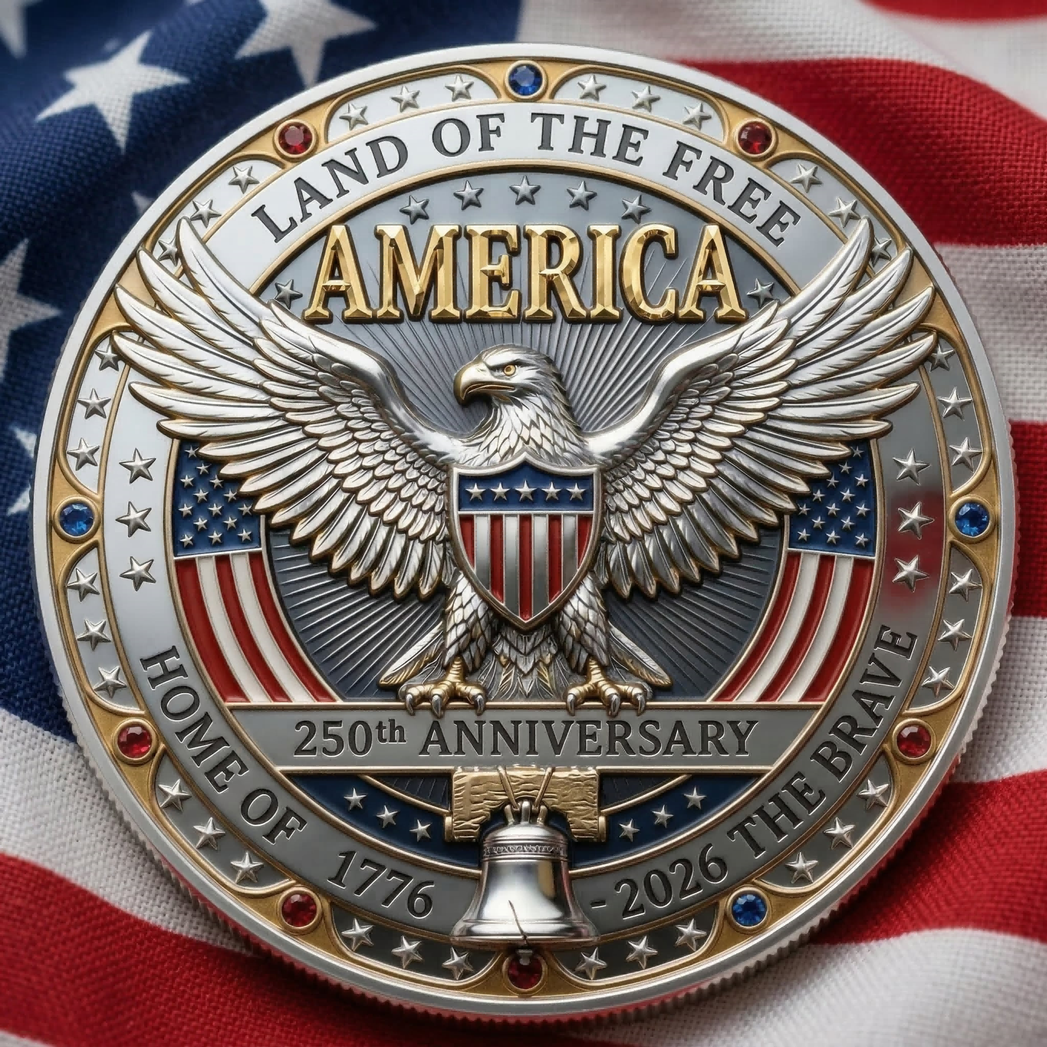 ⚡️Last Day 49% OFF - America 250 Freedom Defender Challenge Coin 🇺🇸🪙🦅