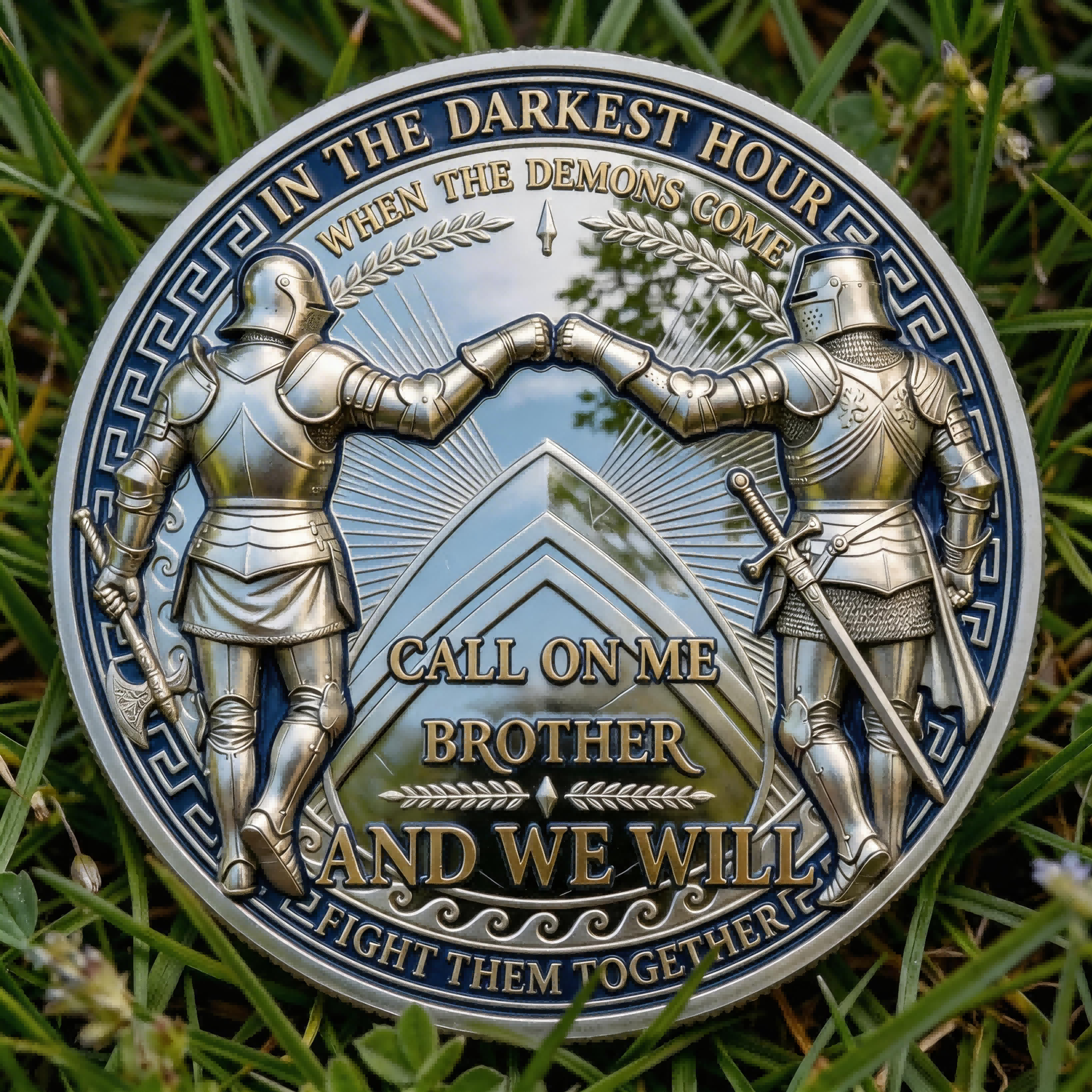 ⚡️Last Day 49% OFF - Sacred Brotherhood Knights Challenge Coin ✝️🛡️🪙