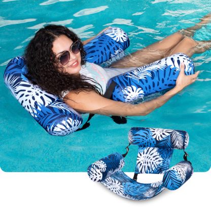 Adjustable Fabric-Covered Inflatable Pool Lounge Chair
