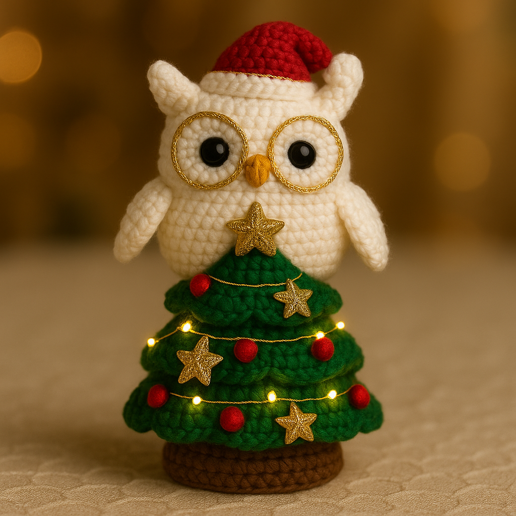 🦉Crochet Christmas Owl Tree Ornament