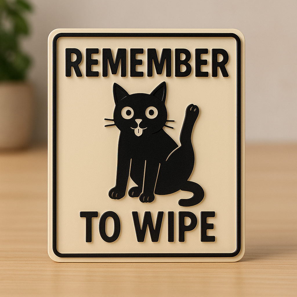 Funny Cat Bathroom Sign
